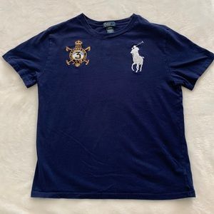 Polo by Ralph Lauren Navy Embroidered Argentina Tee. Boys Size L (14-16).